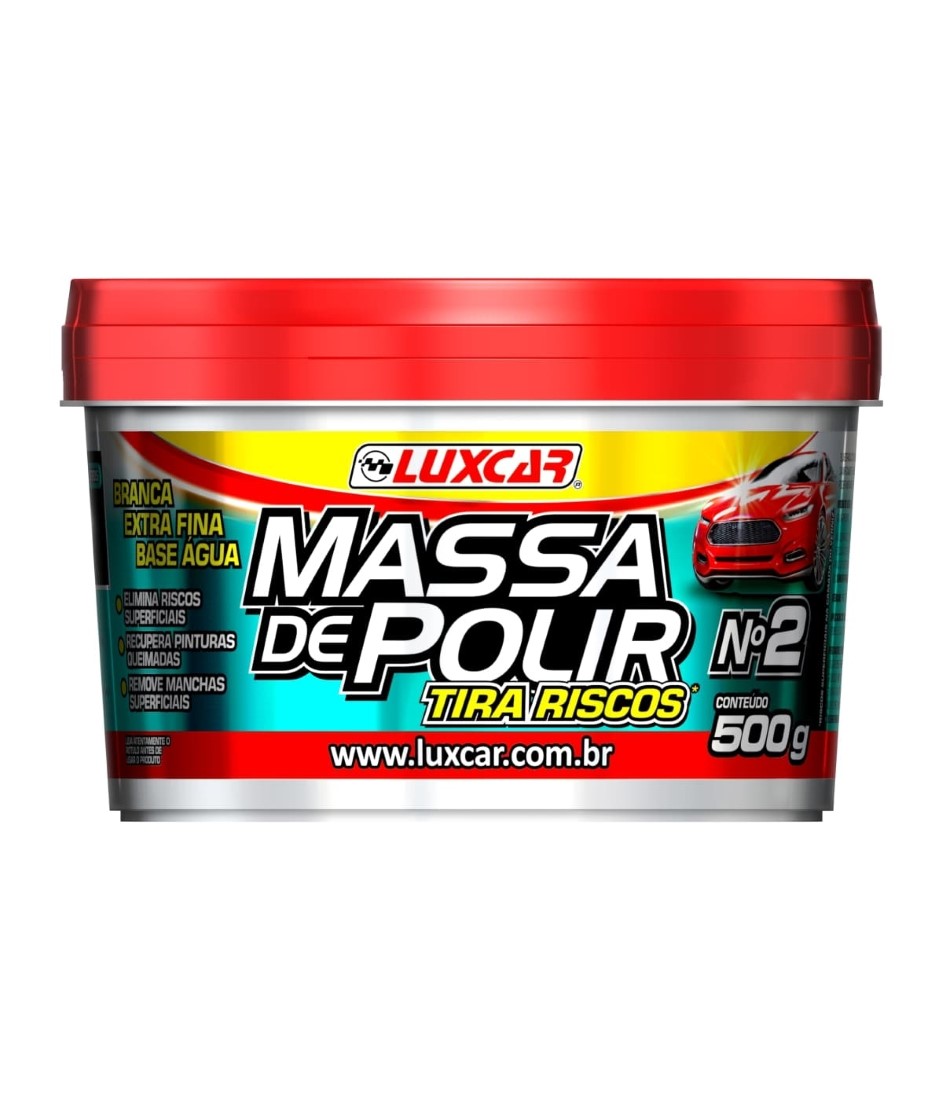 MASSA DE POLIR CARRO TIRA RISCOS PASTA N2 EXTRA FINA 500G CERA LUXCAR