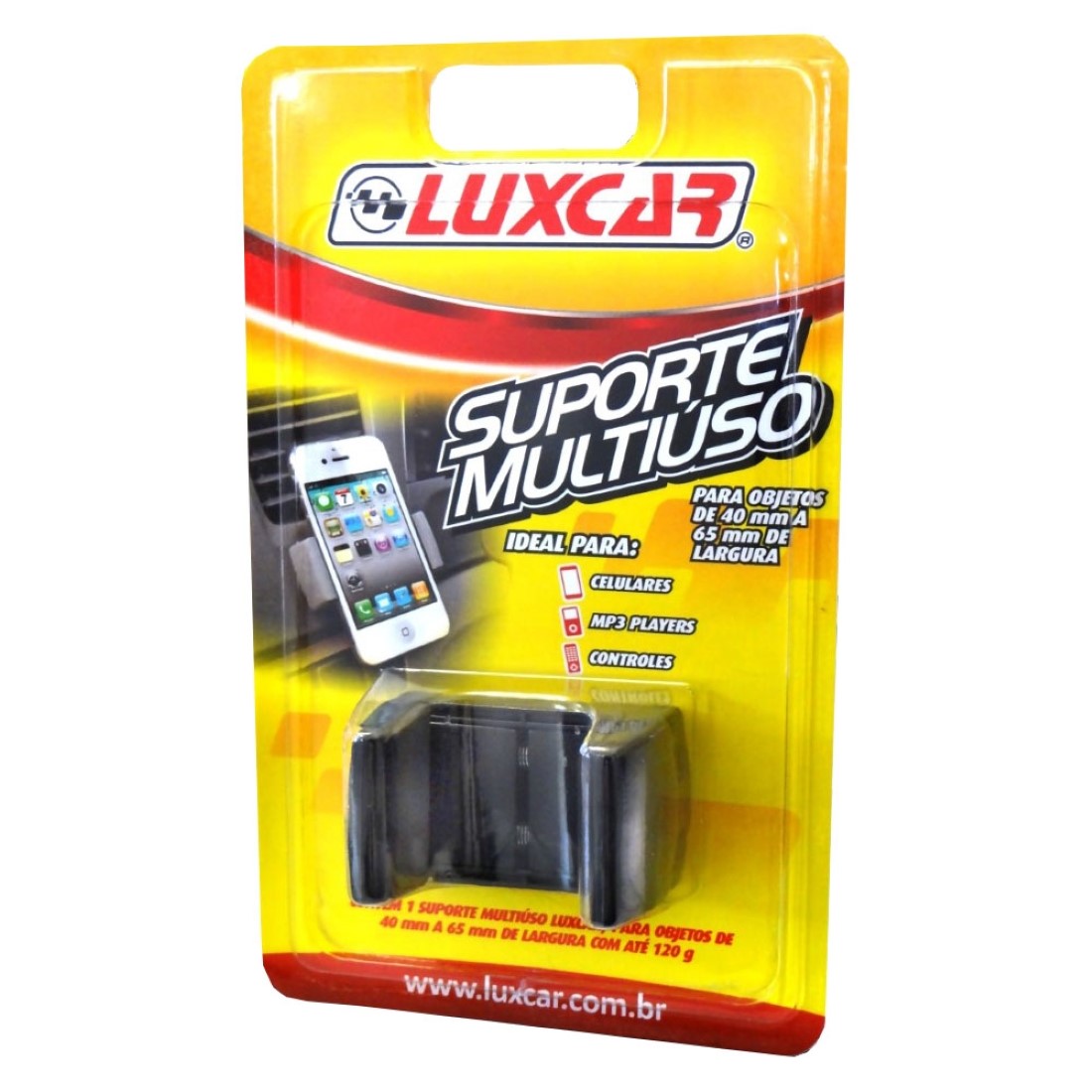 SUPORTE VEICULAR PARA SMARTFONE MULTIÚSO LUXCAR PRETO
