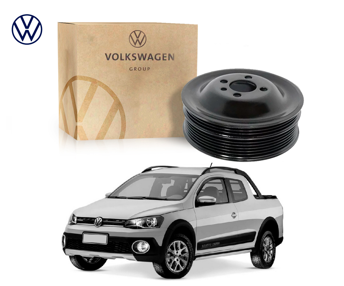  POLIA DO VIRABREQUIM ORIGINAL VOLKSWAGEN SAVEIRO CROSS 1.6 2013 A 2017