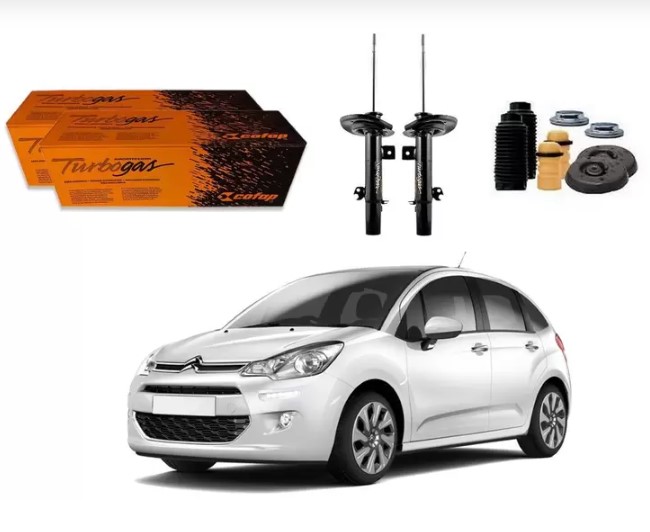  KIT AMORTECEDOR DIANTEIRO TRASEIRO COFAP CITROËN C3 MANUAL 1.5 1.6 2013 A 2019