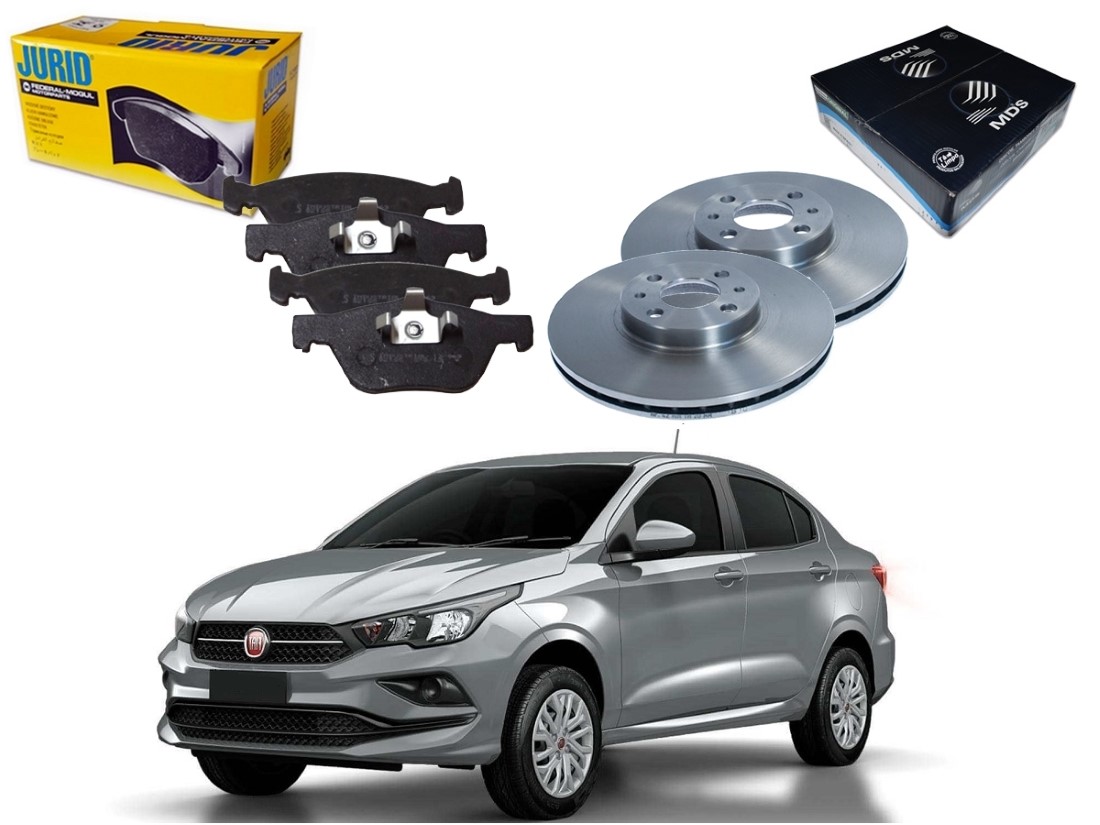  KIT DISCO PASTILHA FREIO DIANTEIRO JURID FIAT CRONOS 1.8 2018 A 2019