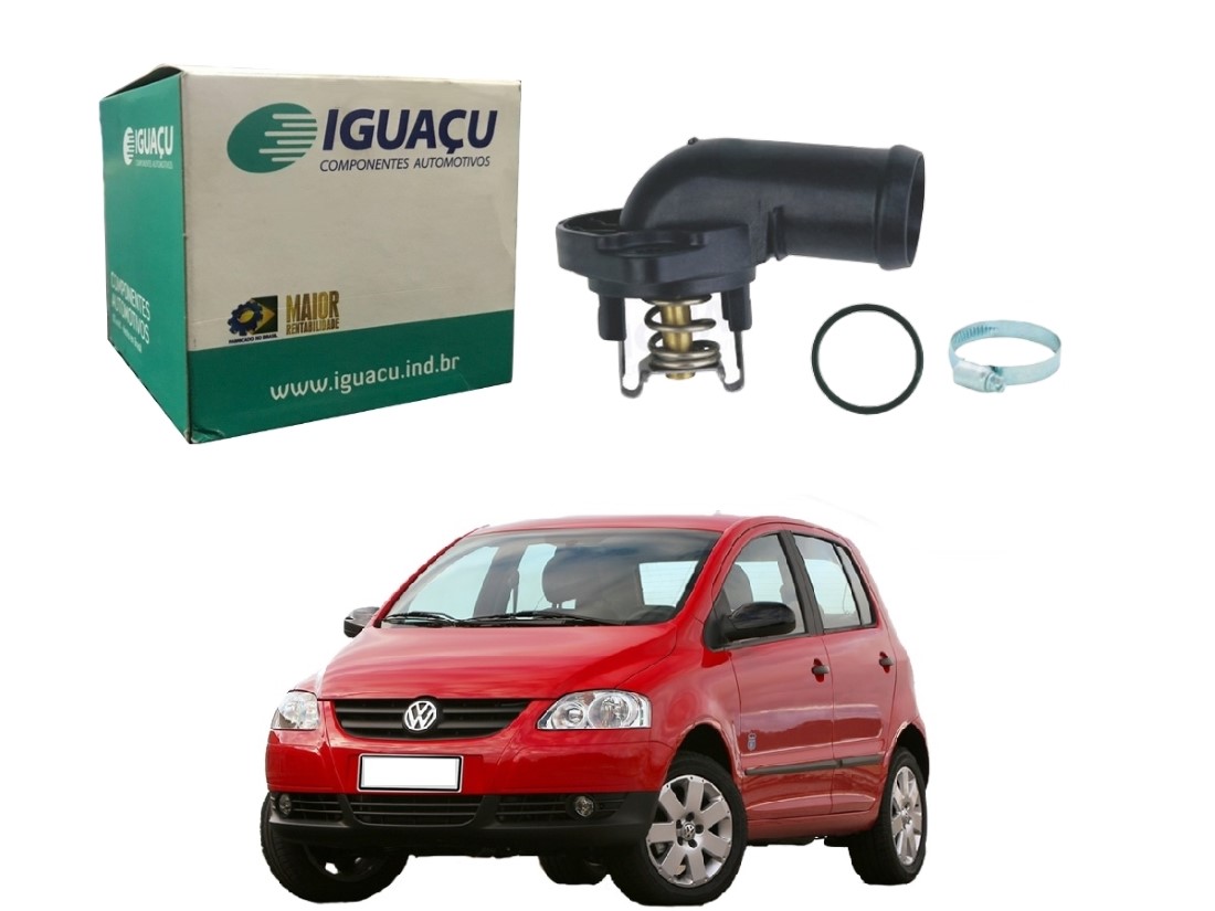  VALVULA TERMOSTATICA IGUAÇU VOLKSWAGEN FOX 1.0 8V 1.6 8V 2003 A 2009