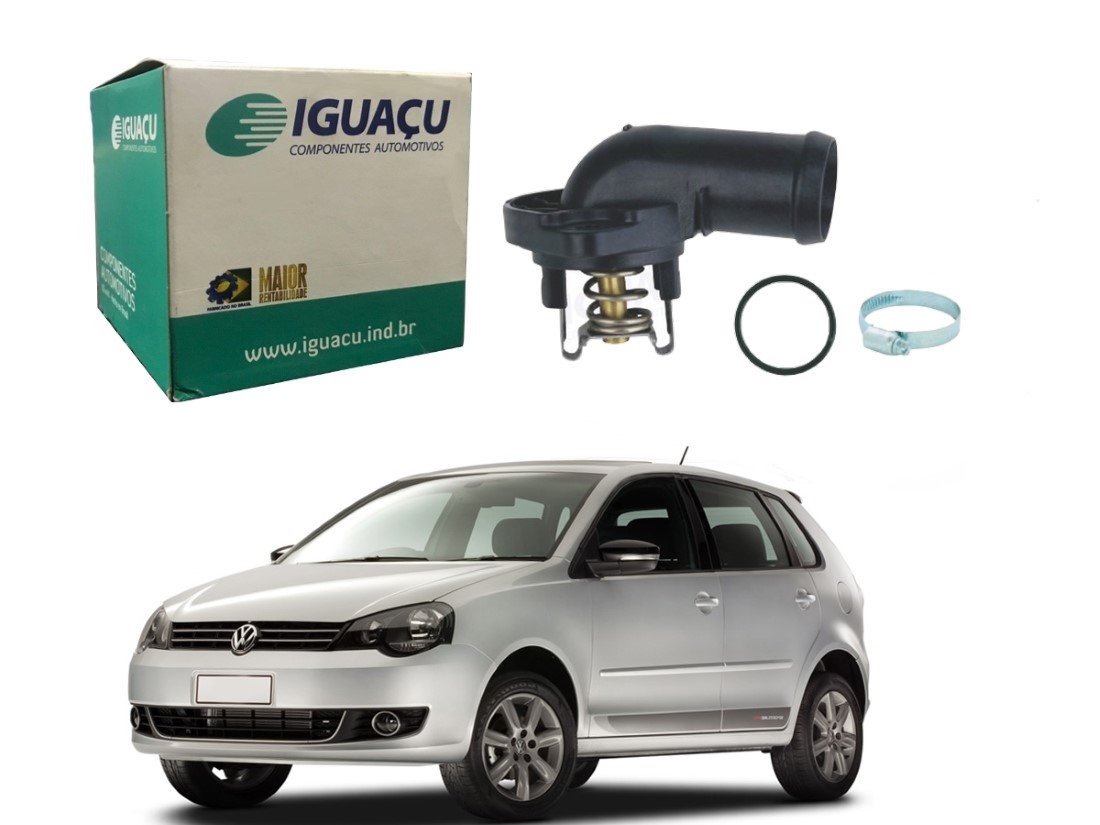  VALVULA TERMOSTATICA IGUAÇU VOLKSWAGEN POLO 1.6 8V 2008 A 2014