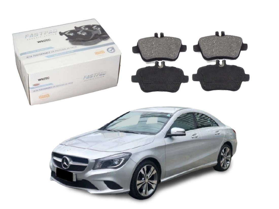  PASTILHA FREIO TRASEIRA CERAMICA WILLTEC MERCEDES-BENZ CLA 200 1.6 2013 A 2019