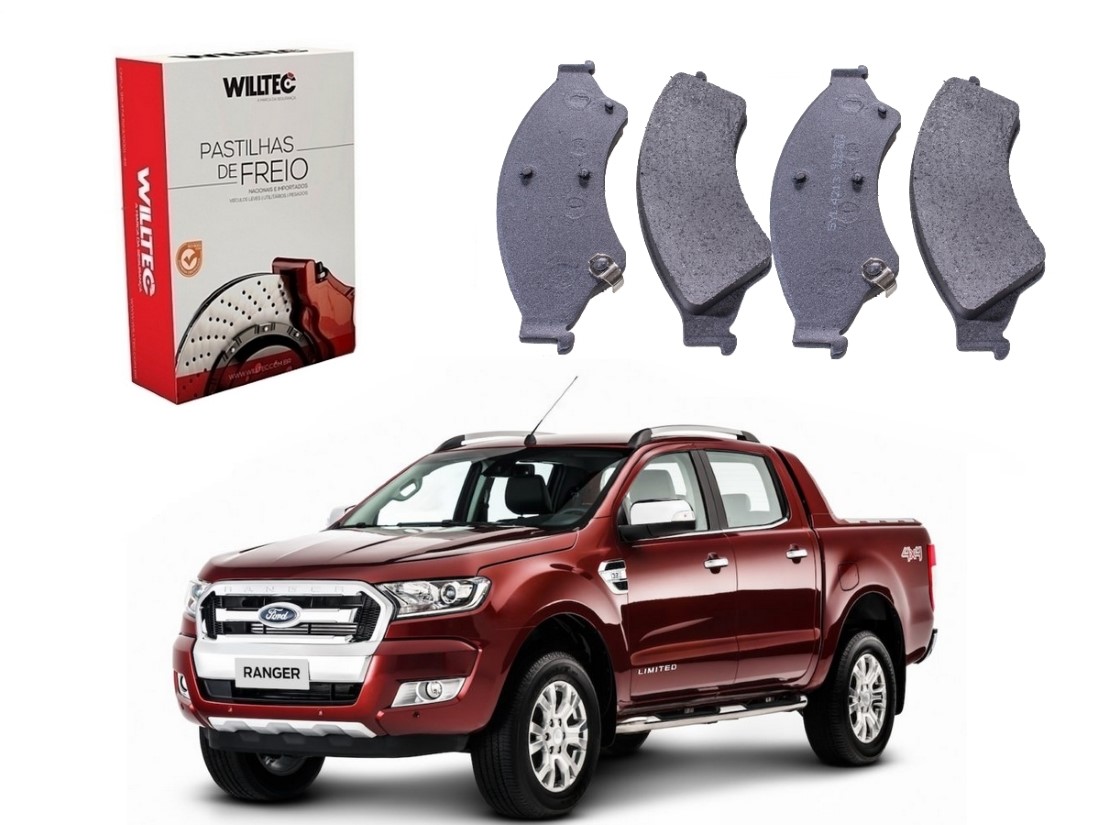  PASTILHA FREIO DIANTEIRA WILLTEC FORD RANGER 2.2 2.5 3.2 2017 A 2019