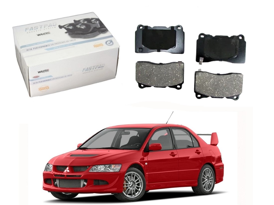  PASTILHA FREIO DIANTEIRA CERAMICA WILLTEC MITSUBISHI LANCER EVOLUTION 2.0 2004 A 2007