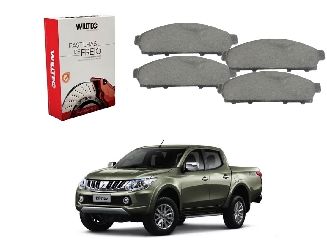  PASTILHA FREIO DIANTEIRA WILLTEC MITSUBISHI L200 TRITON 2.4 3.2 3.5 2016 A 2018