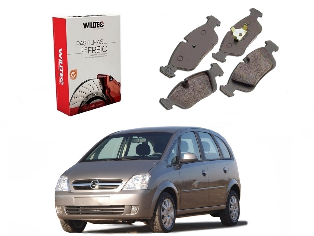  PASTILHA FREIO WILLTEC DIANTEIRA CHEVROLET MERIVA 1.8 2003 A 2007