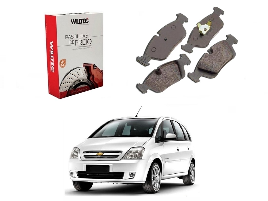  PASTILHA FREIO WILLTEC DIANTEIRA CHEVROLET MERIVA 1.4 2008 A 2010