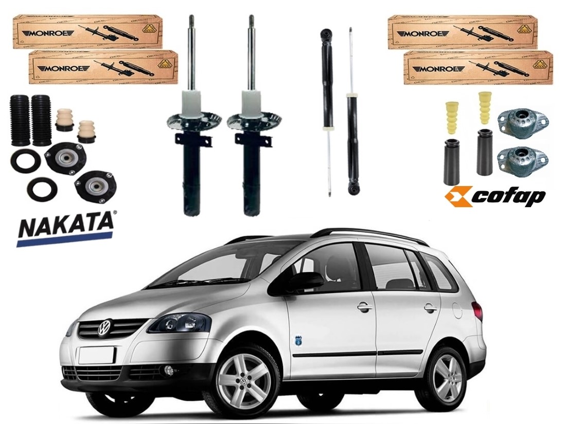  KIT AMORTECEDOR DIANTEIRO TRASEIRO MONROE VOLKSWAGEN SPACEFOX 1.6 2006 A 2009