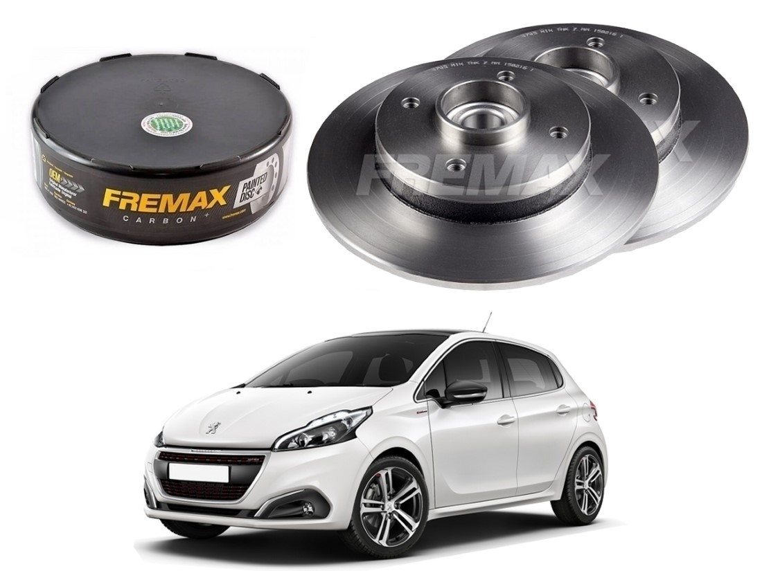  DISCO FREIO TRASEIRO FREMAX PEUGEOT 208 1.2 2016 A 2019