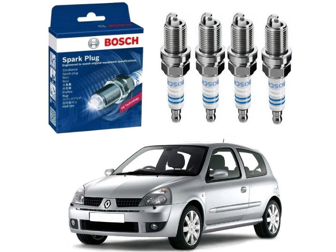  JOGO VELAS IGNIÇÃO BOSCH RENAULT CLIO 1.6 16V 2004 A 2012