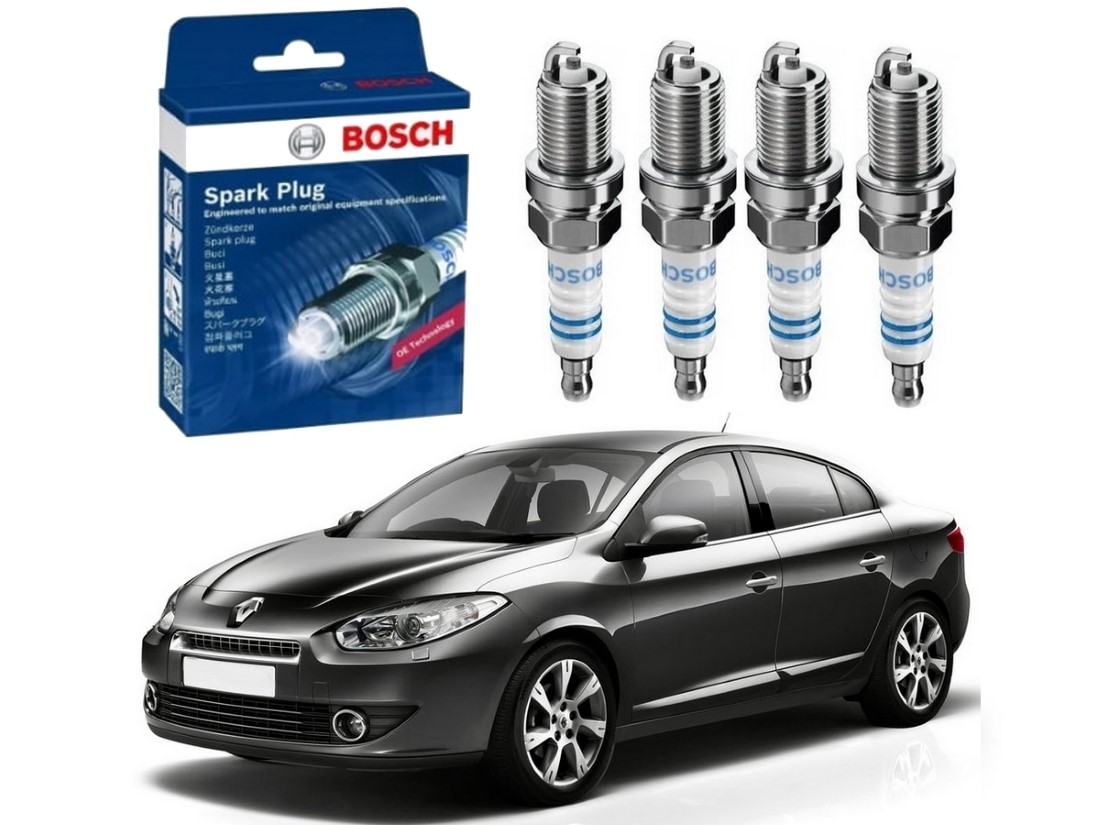  JOGO VELAS IGNIÇÃO BOSCH RENAULT FLUENCE 1.6 16V 2012 A 2014