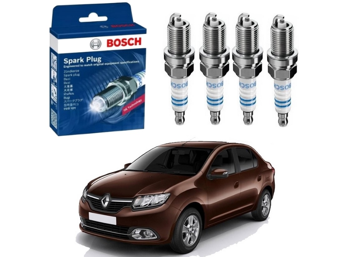  JOGO VELAS IGNIÇÃO BOSCH RENAULT LOGAN 1.6 16V 2014 A 2015