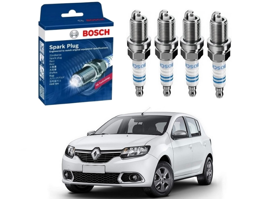  JOGO VELAS IGNIÇÃO BOSCH RENAULT SANDERO 1.6 16V 2014 A 2015