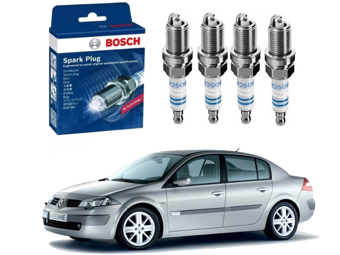  JOGO VELAS IGNIÇÃO BOSCH RENAULT MEGANE 1.6 16V 2006 A 2013