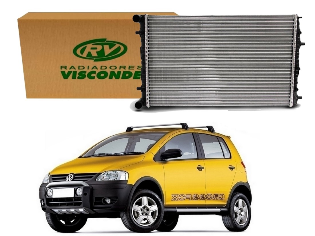  RADIADOR AGUA VISCONDE VOLKSWAGEN CROSSFOX 1.6 COM AR 2006 A 2009