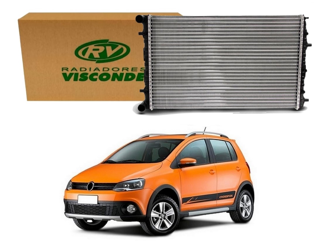  RADIADOR AGUA VISCONDE VOLKSWAGEN CROSSFOX 1.6 COM AR 2010 A 2014