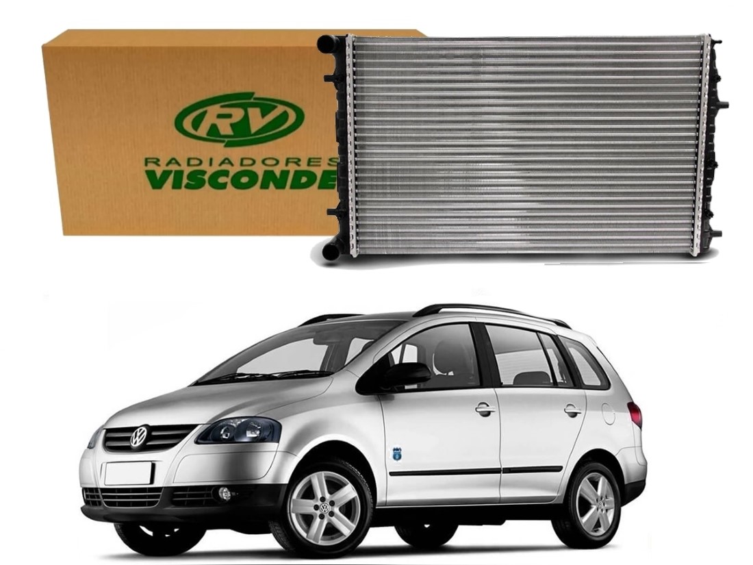  RADIADOR AGUA VISCONDE VOLKSWAGEN SPACEFOX 1.6 COM AR 2006 A 2009