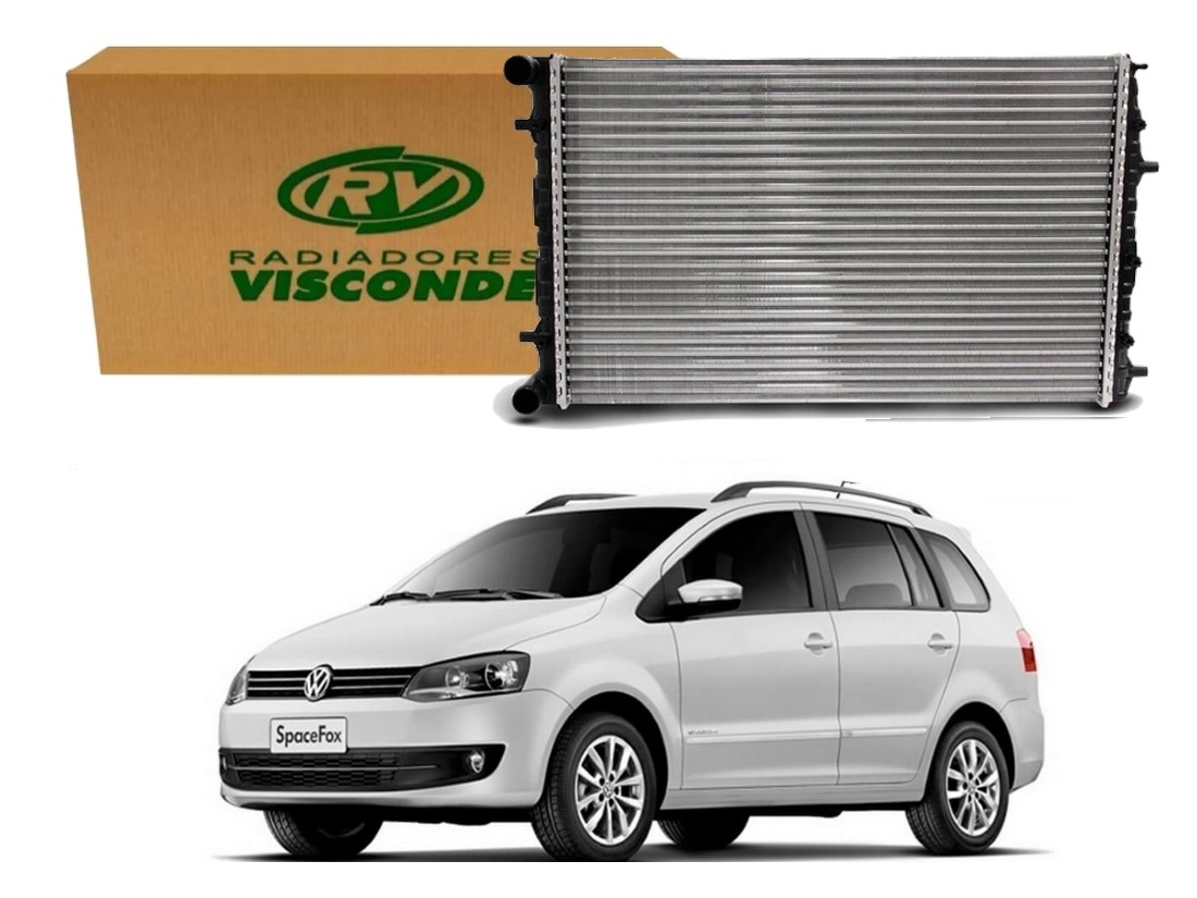  RADIADOR AGUA VISCONDE VOLKSWAGEN SPACEFOX 1.6 COM AR 2010 A 2014