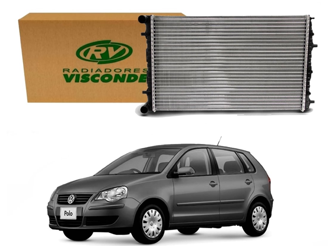  RADIADOR AGUA VISCONDE VOLKSWAGEN POLO 1.0 COM AR 1.6 COM AR 2007 A 2011