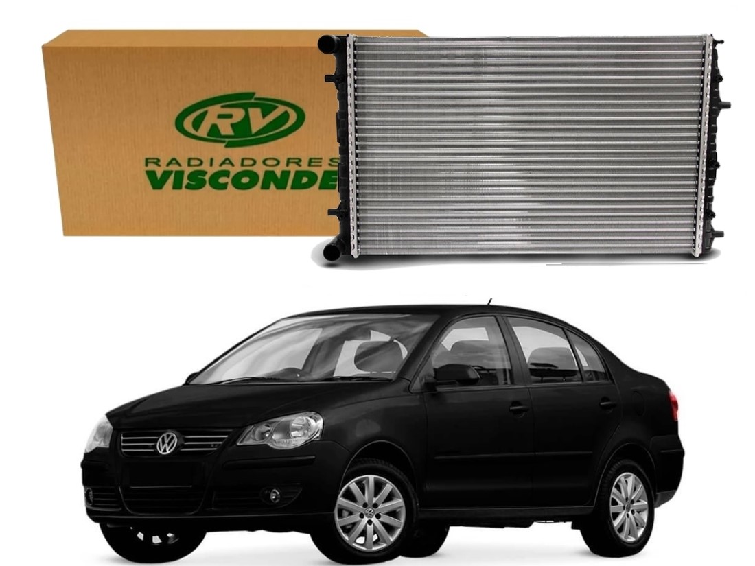  RADIADOR AGUA VISCONDE VOLKSWAGEN POLO SEDAN 1.0 COM AR 1.6 COM AR 2007 A 2011