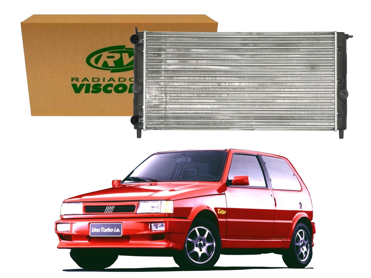  RADIADOR AGUA VISCONDE FIAT UNO TURBO 1.4 COM AR 1990 A 1997