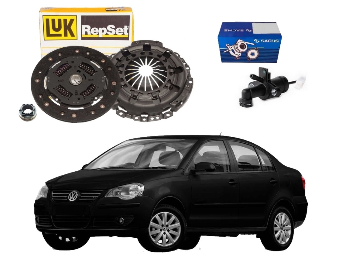  KIT EMBREAGEM LUK CILINDRO PEDAL VOLKSWAGEN POLO SEDAN 1.6 2003 A 2008