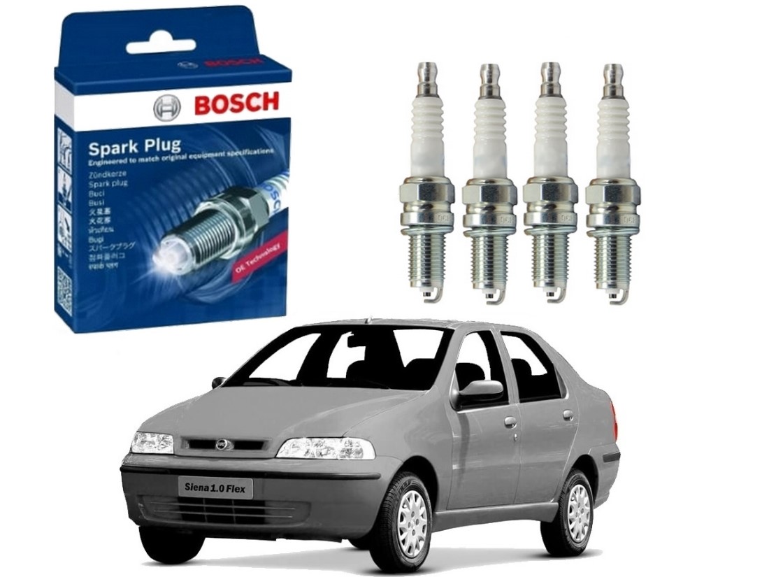  JOGO VELAS BOSCH FIAT SIENA 1.0 16V 1.3 16V 2000 A 2003