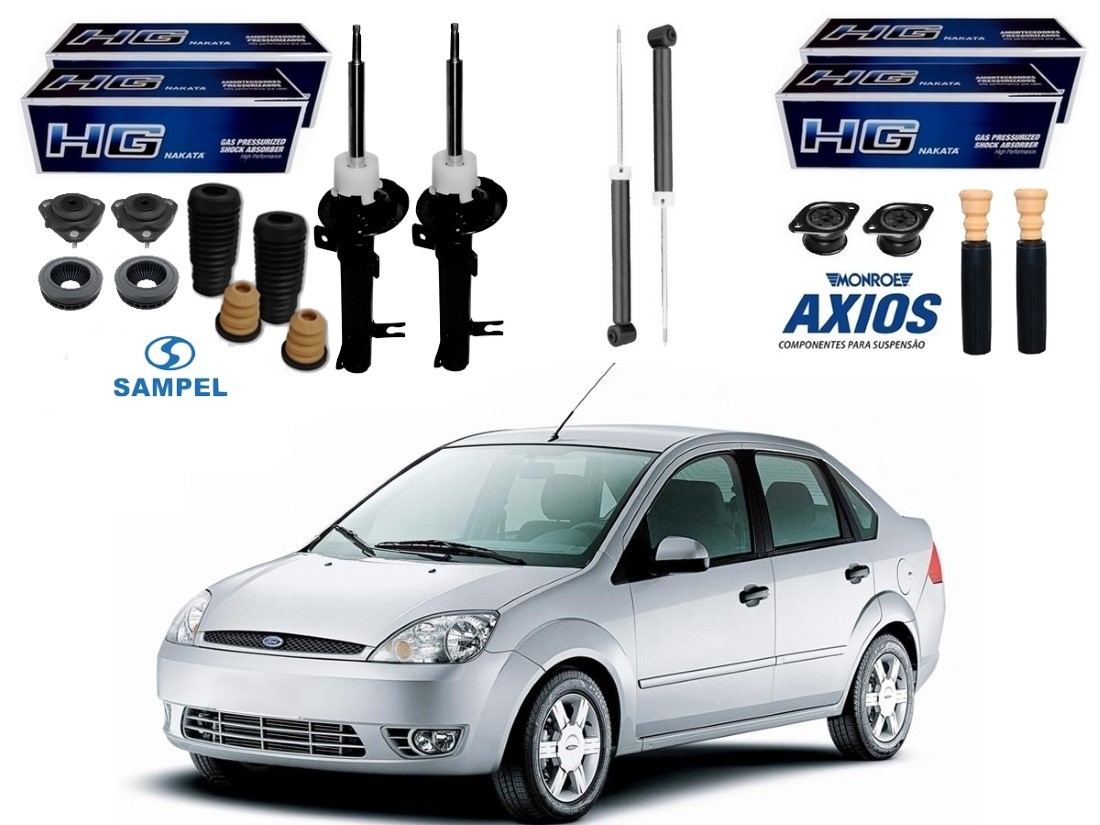  KIT AMORTECEDOR DIANTEIRO TRASEIRO NAKATA FORD FIESTA SEDAN 1.0 1.6 2003 A 2006