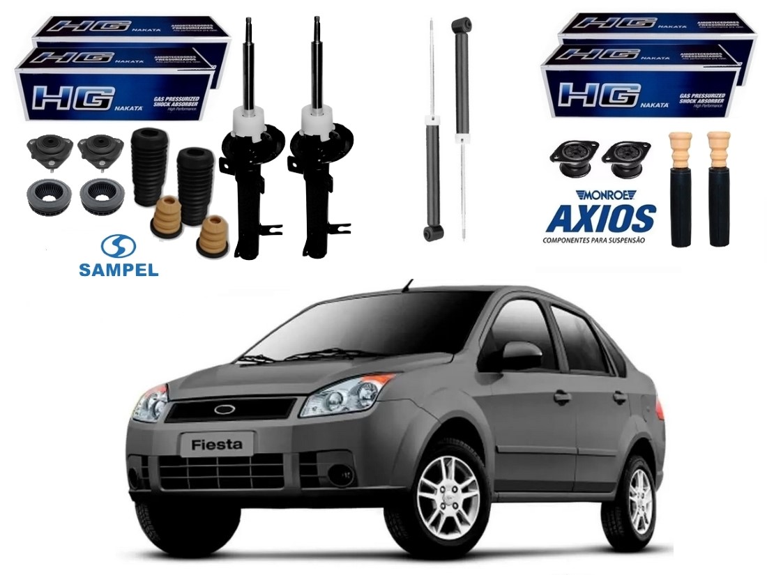  KIT AMORTECEDOR DIANTEIRO TRASEIRO NAKATA FORD FIESTA SEDAN 1.0 1.6 2007 A 2009