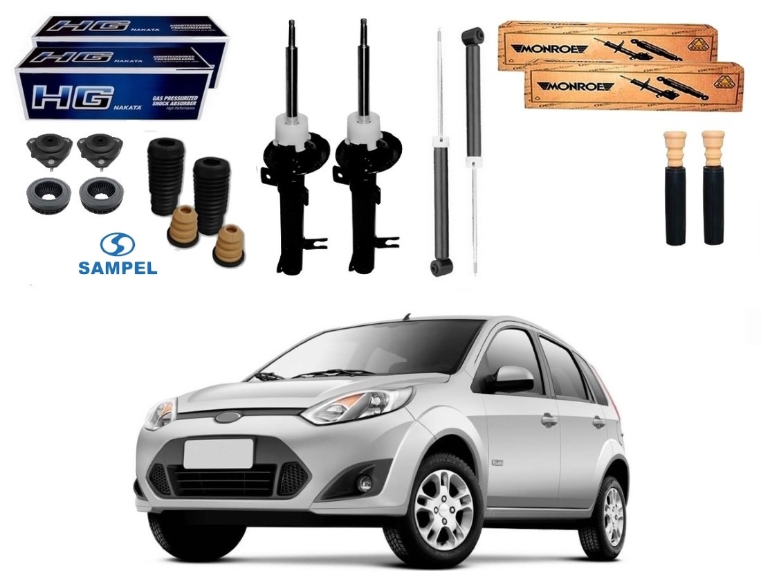  KIT AMORTECEDOR DIANTEIRO TRASEIRO MONROE FORD FIESTA 1.0 1.6 2010 A 2014