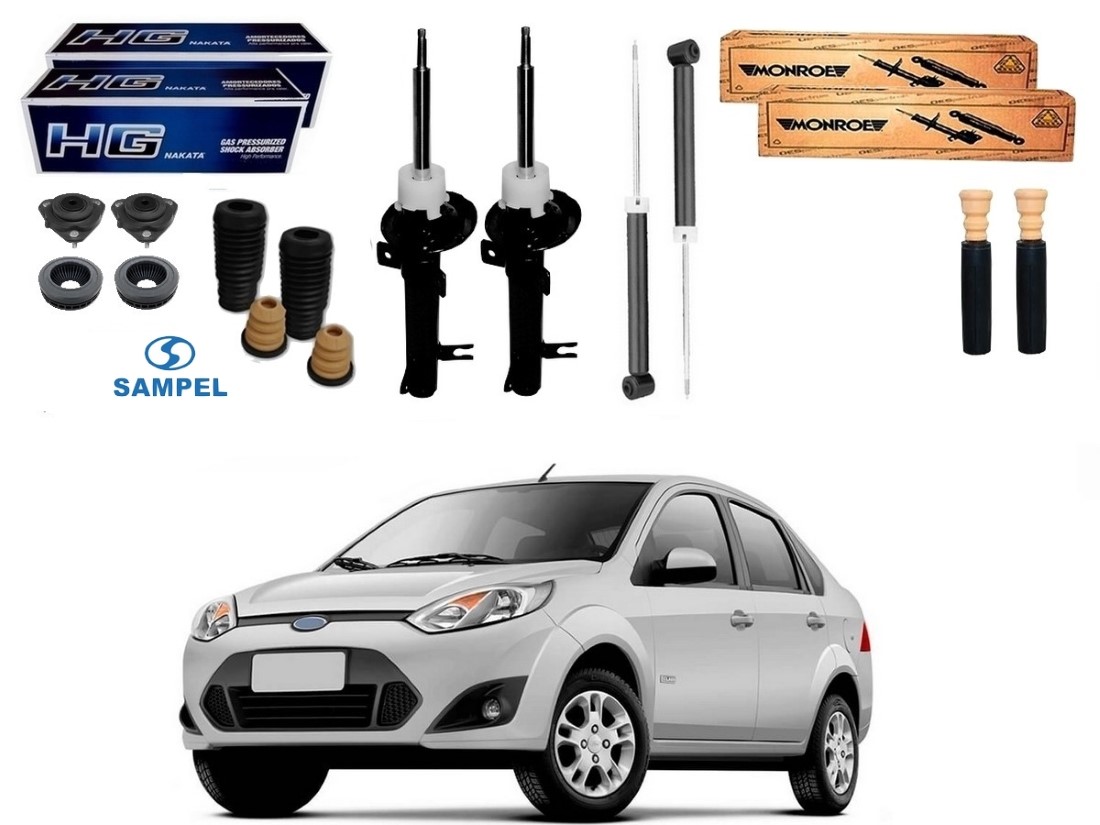  KIT AMORTECEDOR DIANTEIRO TRASEIRO MONROE FORD FIESTA SEDAN 1.0 1.6 2010 A 2014