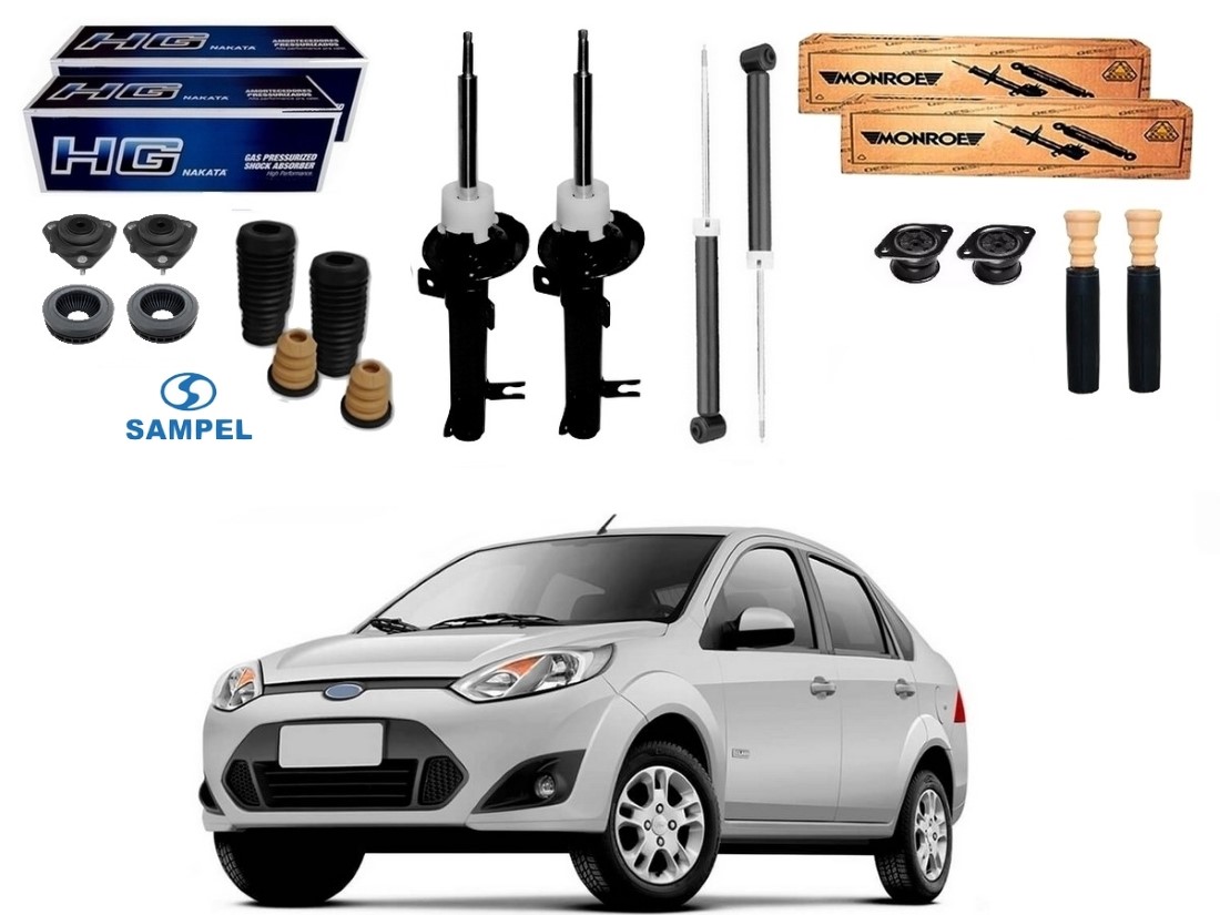  KIT AMORTECEDOR DIANTEIRO TRASEIRO NAKATA FORD FIESTA SEDAN 1.0 1.6 2010 A 2014