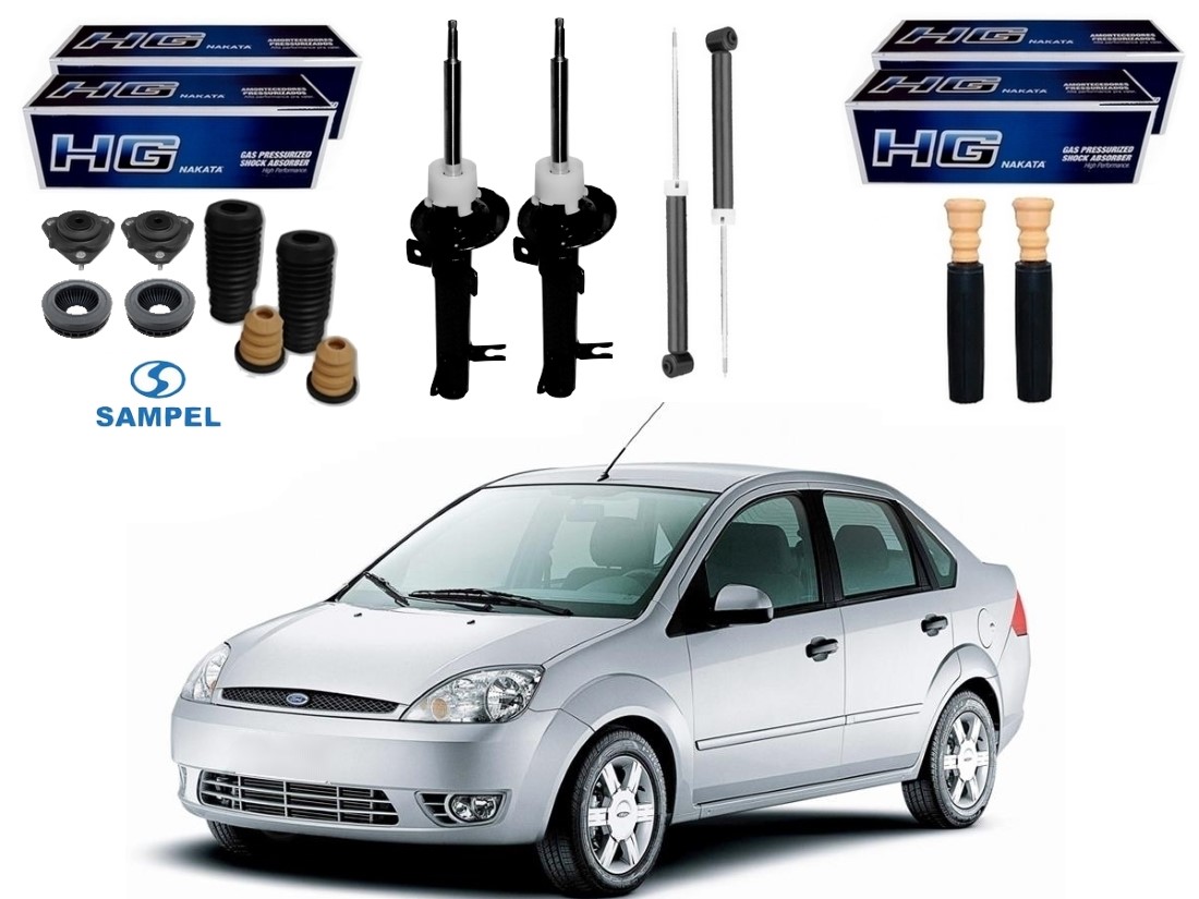  KIT AMORTECEDOR DIANTEIRO TRASEIRO NAKATA FORD FIESTA SEDAN 1.0 1.6 2003 A 2006