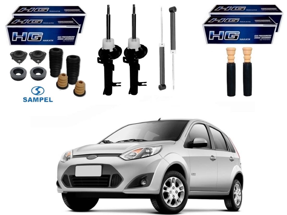  KIT AMORTECEDOR DIANTEIRO TRASEIRO NAKATA FORD FIESTA 1.0 1.6 2010 A 2014