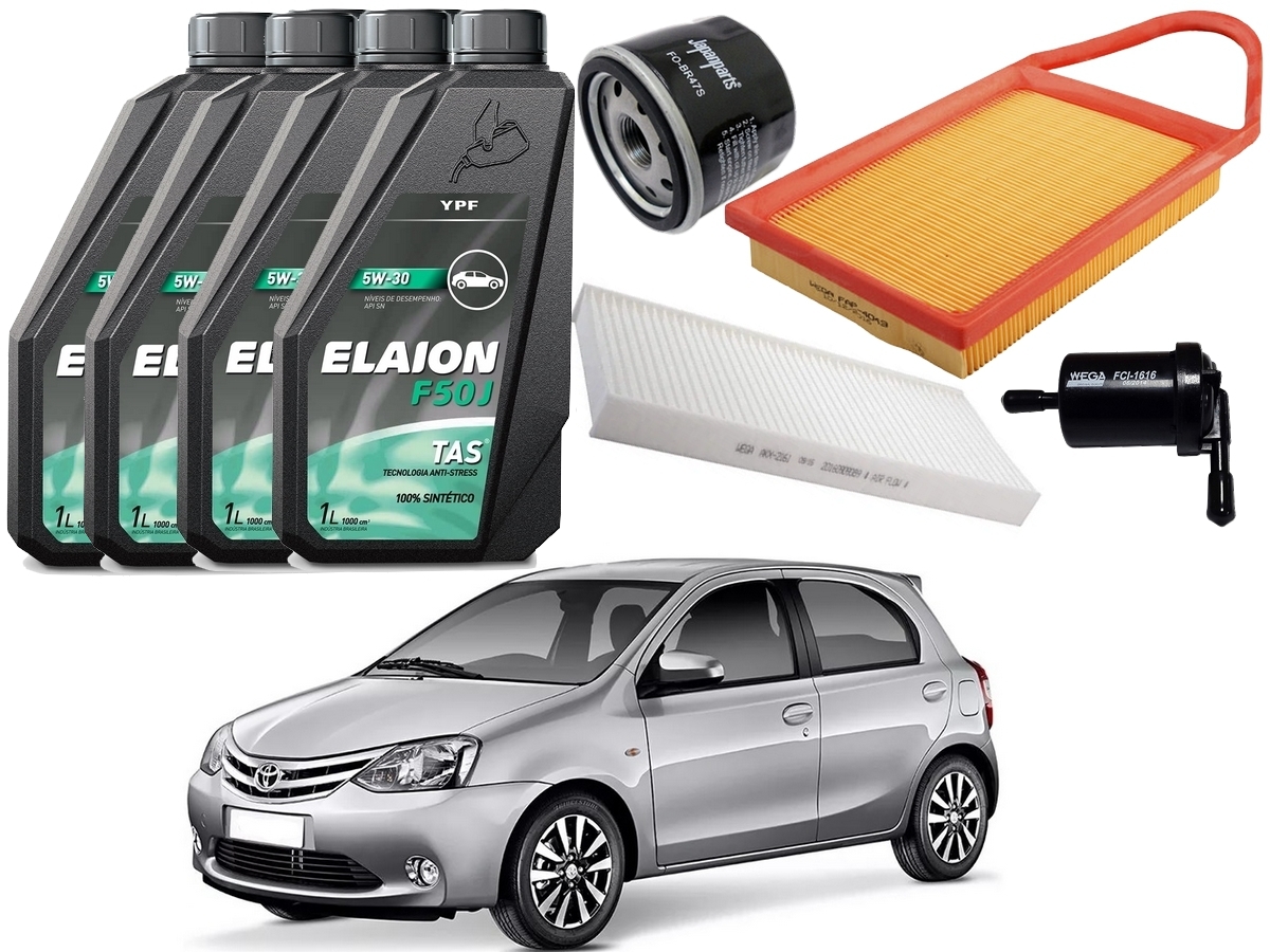 KIT TROCA DE FILTROS WEGA TOYOTA ETIOS 1.3 1.5 2013 A 2015