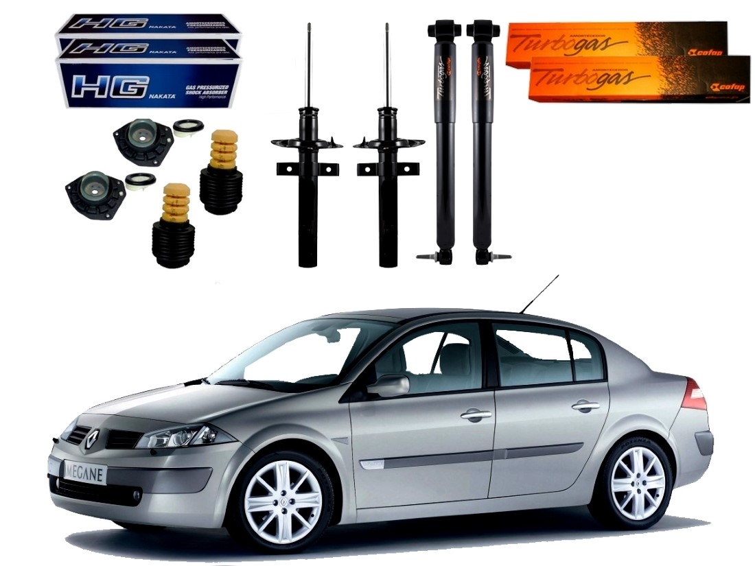  KIT AMORTECEDOR DIANTEIRO TRASEIRO NAKATA RENAULT MEGANE SEDAN 1.6 2.0 2006 A 2012