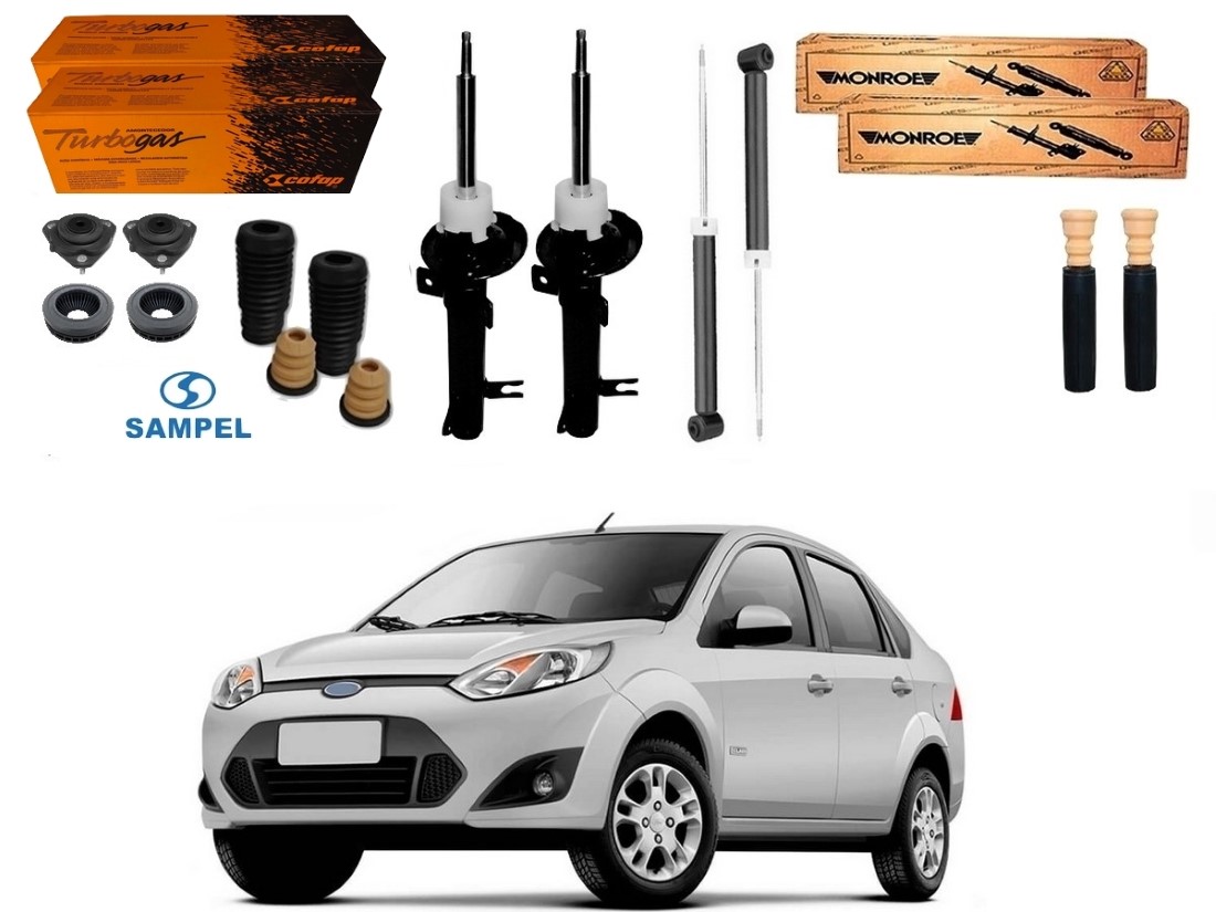  KIT AMORTECEDOR DIANTEIRO TRASEIRO MONROE FORD FIESTA SEDAN 1.0 1.6 2010 A 2014