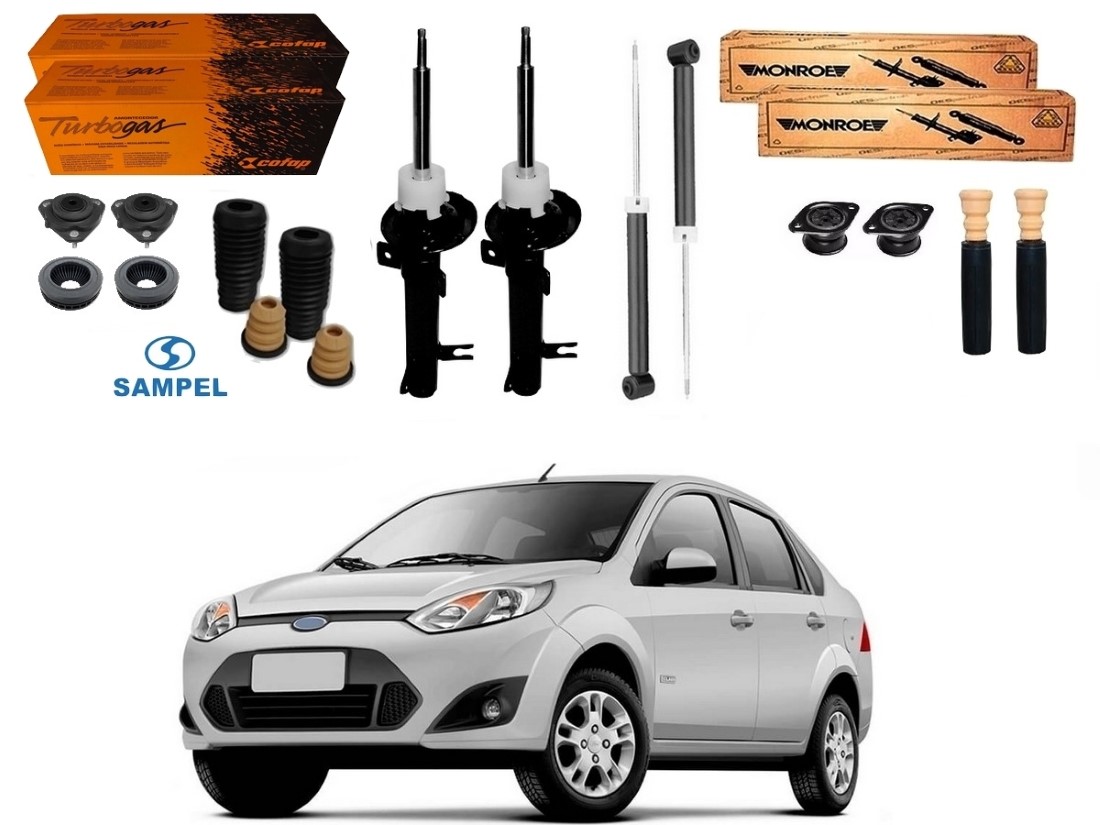  KIT AMORTECEDOR DIANTEIRO TRASEIRO MONROE FORD FIESTA SEDAN 1.0 1.6 2010 A 2014