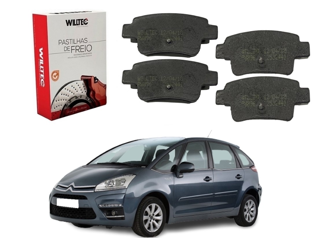  PASTILHA FREIO TRASEIRA WILLTEC CITROËN C4 PICASSO 2.0 AUTOMATICA 2009 A 2013