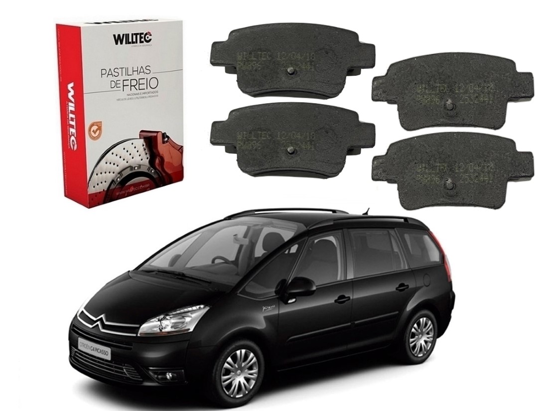  PASTILHA FREIO TRASEIRA WILLTEC CITROËN C4 GRAND PICASSO 2.0 AUTOMATICA 2009 A 2013