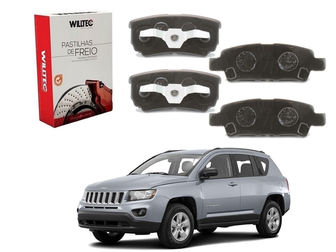  PASTILHA FREIO TRASEIRA WILLTEC JEEP COMPASS 2.0 2011 A 2015