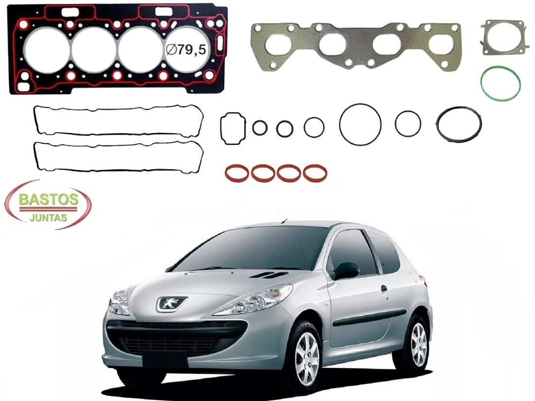  JOGO JUNTA CABEÇOTE BASTOS PEUGEOT 207 1.6 16V 2008 A 2013