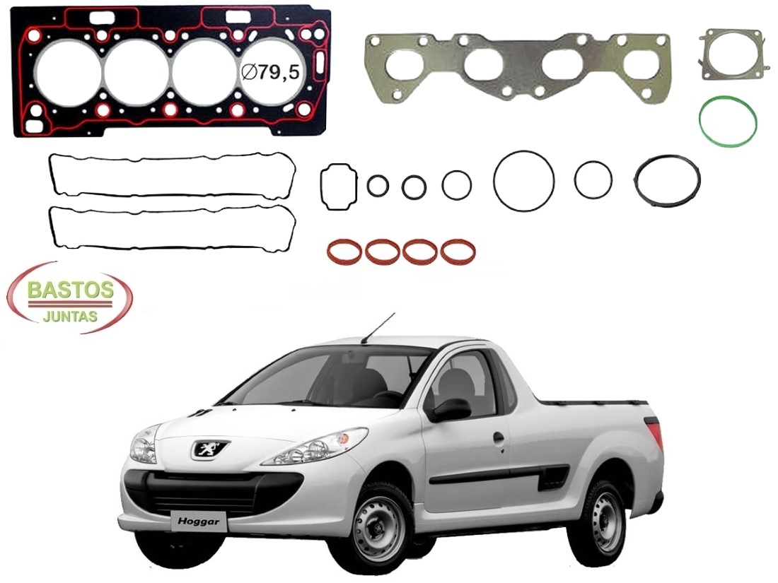  JOGO JUNTA CABEÇOTE BASTOS PEUGEOT HOGGAR 1.6 16V 2008 A 2013