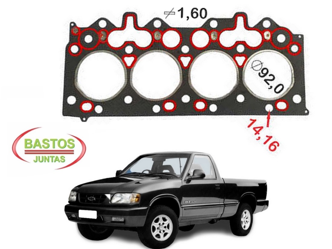  JUNTA CABEÇOTE BASTOS CHEVROLET S10 2.5 DIESEL 1996 A 2005