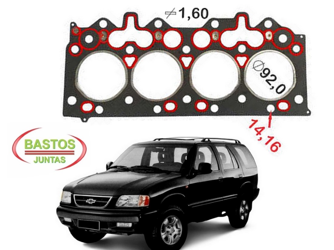  JUNTA CABEÇOTE BASTOS CHEVROLET BLAZER 2.5 DIESEL 1996 A 2005