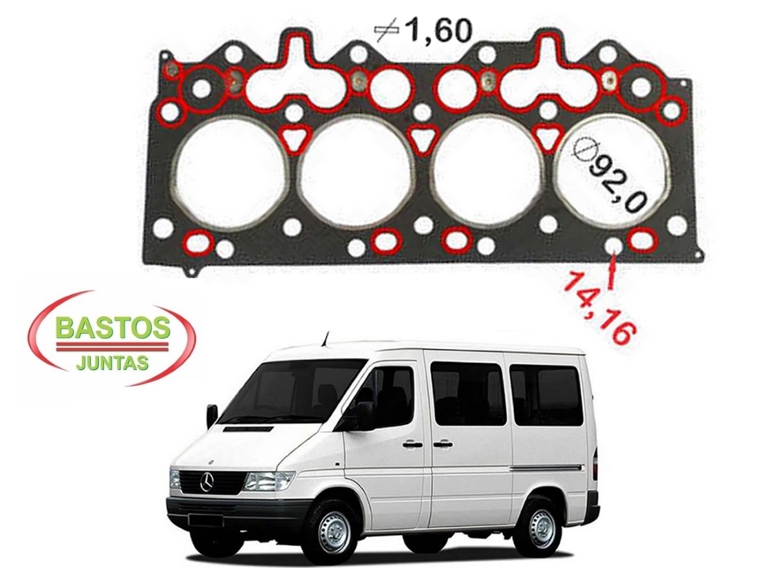  JUNTA CABEÇOTE BASTOS MERCEDES-BENZ SPRINTER 310 2.5 DIESEL 1997 A 2000