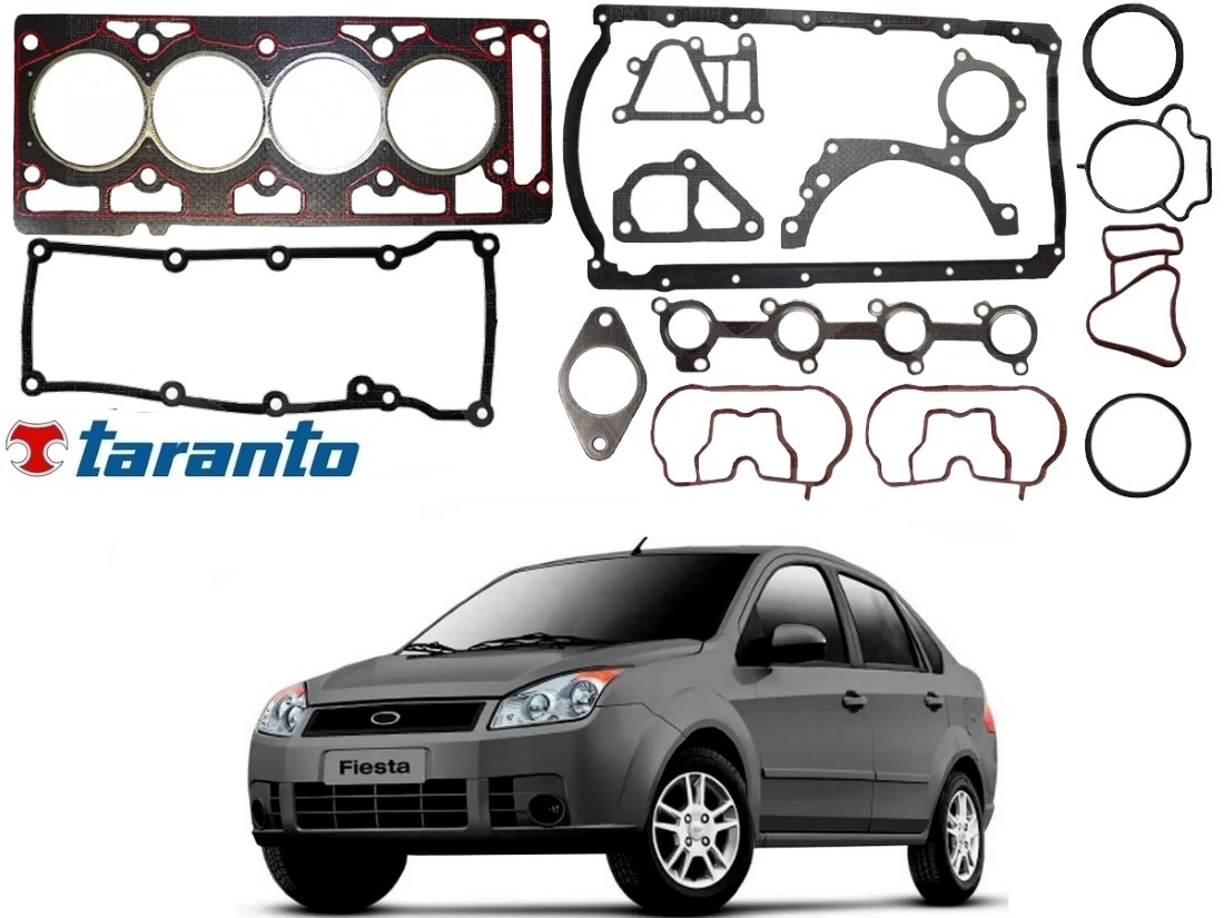  JOGO JUNTA MOTOR TARANTO FORD FIESTA SEDAN 1.6 2007 A 2010