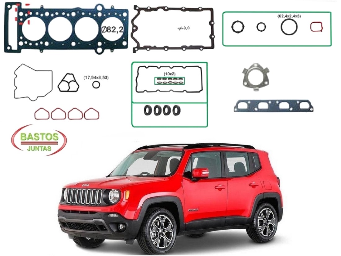  JOGO JUNTA MOTOR BASTOS JEEP RENEGADE 1.8 ETORQ 2015 A 2020